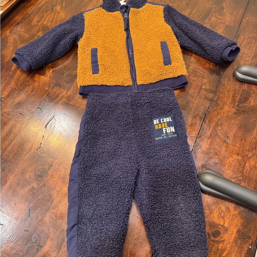 Lily and Jack navy blue Sherpa jacket and two-piece jogger